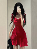 Girlary 2024 Spring Elegant Sexy Dress Women Evning Party Slim Mini Dress Office Lady Casual Outwear Sleeveless Dress Korean Fashion