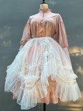 Girlary Lolita Drawstring Doll Feeling Overskirt Mesh Versatile Overlay Layered Lolita Waist Curtain Sheer Cover Up Skirt