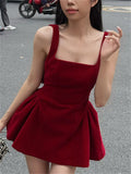 Girlary Sexy Tee Bow Backless Mini Dress For Women Square Collar Fashion Strapless Elegant Party Dress Gown Female Bodycon Dress