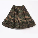 Girlary Streetwear Camouflage Y2k Skirts for Women Faldas Mujer De Moda Ruffles A-line Jupe Fashion Japanese Saia Cute Mini Skirt