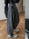 Girlary High Waisted Slimming Casual Ankle Pants New Autumn and Winter Black Gray Loose Wide Leg Carrot Harem Pants Female Clothing