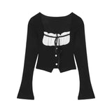 Girlary Autumn 2 Piece Skirt Set Women Casual Bow Shirts + Elegant Sexy Bodycon Mini Skirt Slim Beach Style Korean Chic Skirt Suits