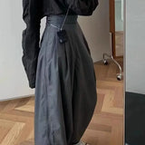 Girlary High Waisted Slimming Casual Ankle Pants New Autumn and Winter Black Gray Loose Wide Leg Carrot Harem Pants Female Clothing