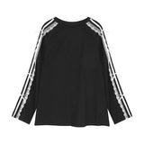 Girlary Sweet Fairy Side Long Sleeve Patchwork Lace Tops Harajuku High Street Korean All Match Loose Women Clothing Y2k Aesthetic Tees