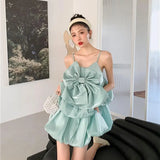 Girlary  party look snspos High end Unique Bow Bud Princess Dresses for Women Summer New Sweet Fairy Sleeveless Loose A-line Short Camisole Dress