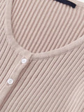 Girlary Elegant Women Pink Single Breasted Knit Cardigan Autumn Sweet Ladies Solid O-Neck Sweaters Female Chic Long Sleeve Tops