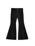 Girlary Women's Black Flare Pants Y2k Retro Emo 2000s Streetwear Fashion Trousers Harajuku Wide Yoga Pants 90s Aesthetic Clothes