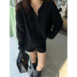 Girlary White Basic Women Kint Sweater Long Sleeve Oversized Pullovers Korean Fashion Autumn Jerseys Old Money Casual Jumper