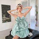 Girlary  party look snspos High end Unique Bow Bud Princess Dresses for Women Summer New Sweet Fairy Sleeveless Loose A-line Short Camisole Dress