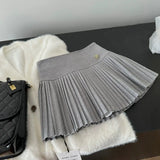 Girlary Woolen Mini Skirts Women Preppy Kawaii Black Pleated Skirt Winter Korean Fashion High Waist All Match A Line Faldas New