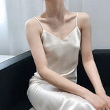 Girlary White Satin Party Dress Sexy Sleeveless Women Casual Holiday Solid Elegant Chic Dress Club Outfit Summer Long Dresses