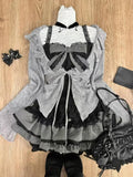 Girlary Sweet Lolita Lace Up Ruffles Cardigan+ Sexy Slim Fit Strapless Vest Tops+ High Waist Ruched Skirts Early Autumn Three Piece Sets