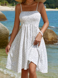 Girlary Ladies Spring Summer Fashion Leisure Show Elegant Beach Vacation French Printed Dress