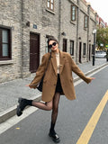 Girlary Korean Style Maillard Temperament High-end Loose and Slimming Jacket Women's Autumn New Casual Mid Length Suit Jackets