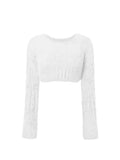 Girlary Autumn Winter Vintage Slim Knit 2-piece Set Women Elegant Chic White O-neck Long Sleeve Sweater + High Waist Lace Up Skirt