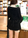 Girlary Japanese Gothic Knitted Cardigan Women Y2k Harajuku Long Sleeve White Shirt V-neck Hollowed Out Sexy Black Cardigan Top