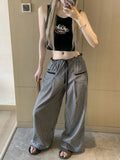 Girlary Sweet Black Women Plaid Pants Coquette Japanese Style Cute Wide Leg Trousers Harajuku Kawaii Palazzo Pants Vintage Y2k