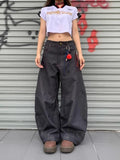 Girlary Harajuku New Fashion Letter Embroidery Stitching Baggy Jeans Women Y2K Gothic Hip Hop Popular Street High Waist Wide Leg Pants