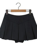 Girlary Spring/summer New High Waisted Pleated Skirt Women's Spicy Girl Solid Color Slim A-line Wrap Hip Short Skirt