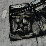 Girlary American Retro Rhinestone Sequined Skirt Women's Y2K Harajuku Hip-Hop Gothic Sexy Joker High Waist Slim Mini Skirt Street Wear