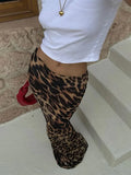 Girlary Women Summer Vintage Leopard Print Half Skirt Sexy Slim Fit High Waist Wrap Long Skirts Female Office Streetwear 2024 Spring NEW