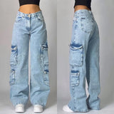 Girlary Y2K Harajuku Vintage Sexy Couture Jeans Streetwear Embroidered Baggy Jean Women Hip Hop Popular High Waist Casual Wide Leg Pants