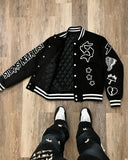 Girlary American New Trend Personality Graphics Mao Jinxiu Oversized Jacket Men's Y2K Harajuku Hip-hop Gothic Casual Joker Street Wear