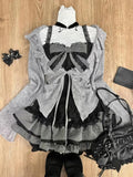 Girlary party look snspos Sweet Lolita Lace Up Ruffles Cardigan+ Sexy Slim Fit Strapless Vest Tops+ High Waist Ruched Skirts Early Autumn Three Piece Sets