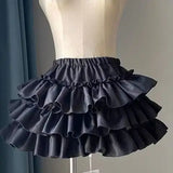 Girlary Ballet Style Y2K Skirt Versatile Elastic High Waist A Line Mini Skirts Korean Version Fluffy Pumpkin Women Clothing