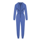 Girlary Autumn Women's Monochrome Long-Sleeved Jumpsuit Solid Color Zip-up Sportswear Female Winter Casual Tracksuit Fashionable Hoodies