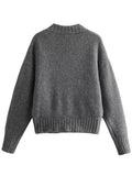 Girlary Casual Zipper Knitted Sweater for Women Round Collar Long Sleeve Cardigan Female 2024 Autumn Spring High Street Lady Top Jacket