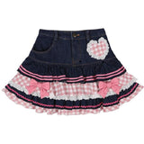 Girlary party look snspos Preppy Style Lolita Kawaii Skirts Japanese Sweet Mini Women Harajuku Cute Ball Gown Denim Skater Y2K High Waist Lace Cake Skirts