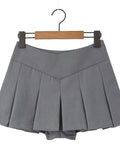 Girlary Spring/summer New High Waisted Pleated Skirt Women's Spicy Girl Solid Color Slim A-line Wrap Hip Short Skirt