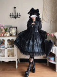 Girlary Japanese Gothic Lolita Dress Women Victorian Dark Print Long Sleeve Mesh Shawl Dress Girls Harajuku Y2K Punk Tea Party Dresses