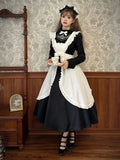 Girlary Lolita AG Little Black Dress Cape + Long Sleeve Long Embroidered Dress