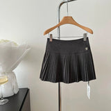 Girlary Woolen Mini Skirts Women Preppy Kawaii Black Pleated Skirt Winter Korean Fashion High Waist All Match A Line Faldas New