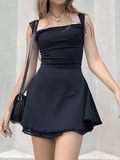 Girlary Reversible Sleeveless Black Mini Dress